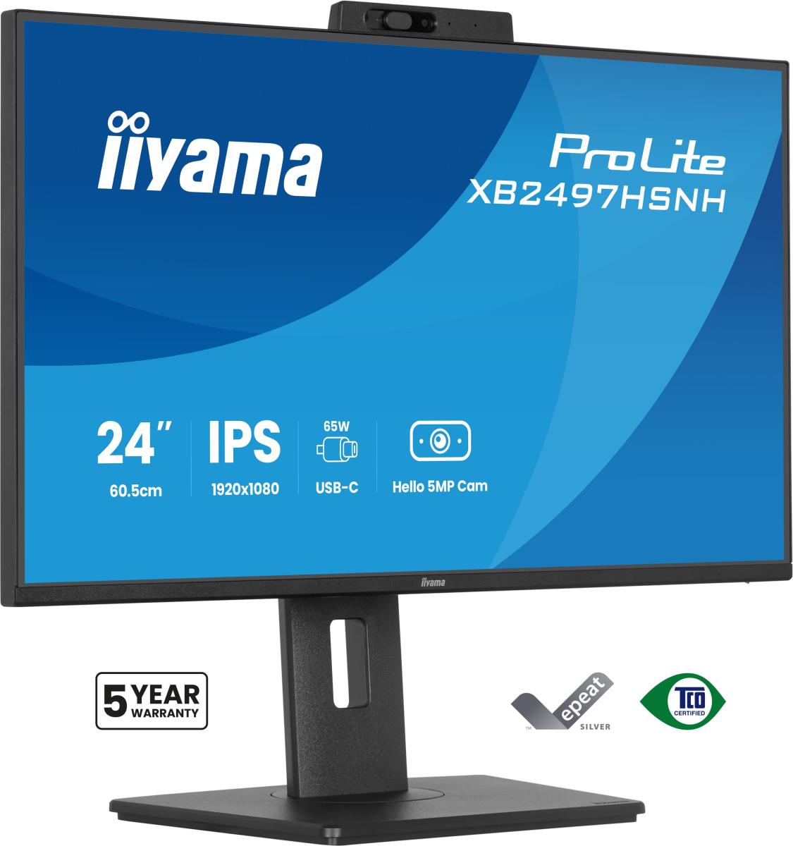 IiYAMA Desktop USB-C Monitor - ProLite XB2497HSNH-B1 - 24in - 1920x1080 (FHD) - Black