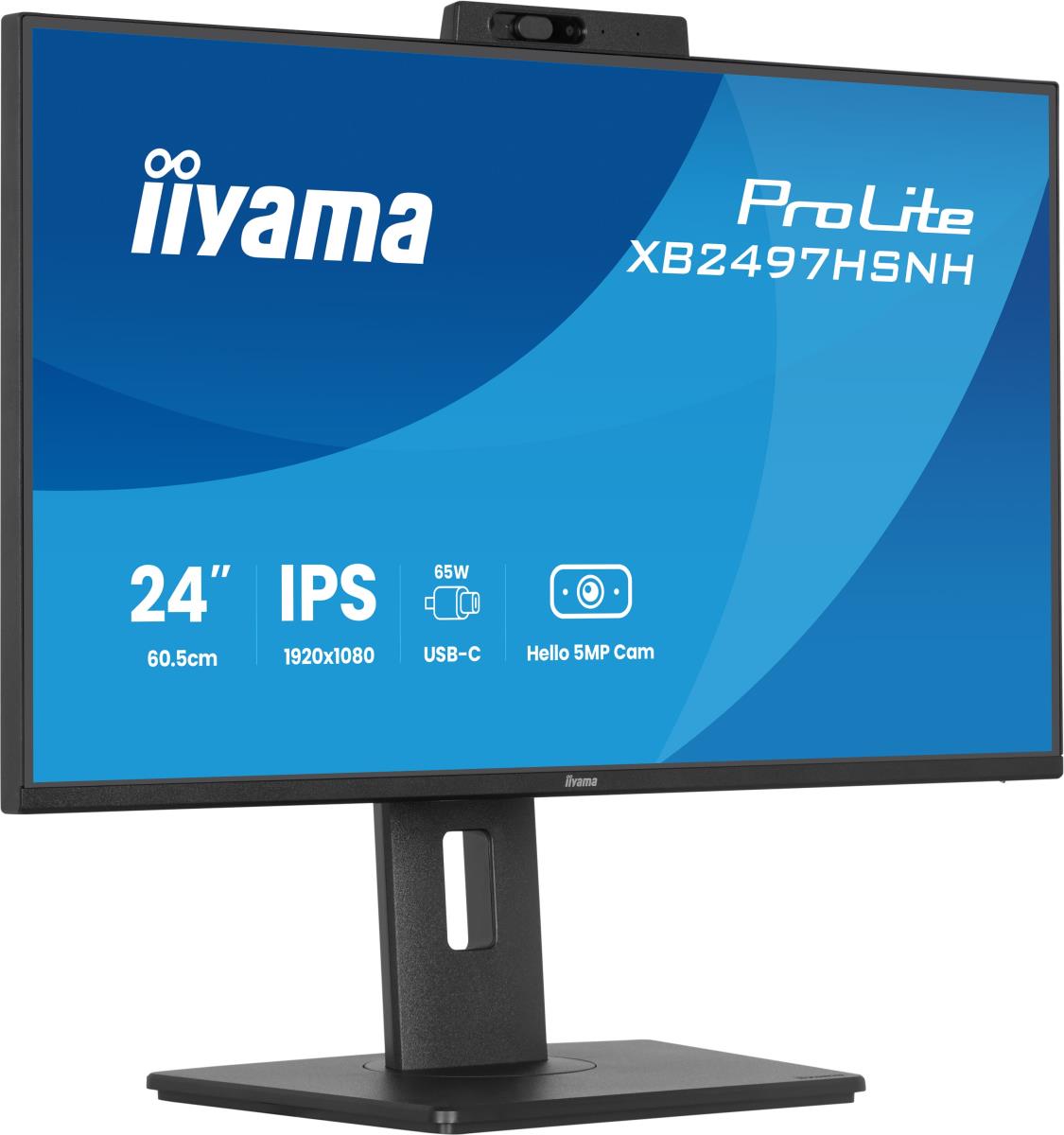 IiYAMA Desktop USB-C Monitor - ProLite XB2497HSNH-B1 - 24in - 1920x1080 (FHD) - Black
