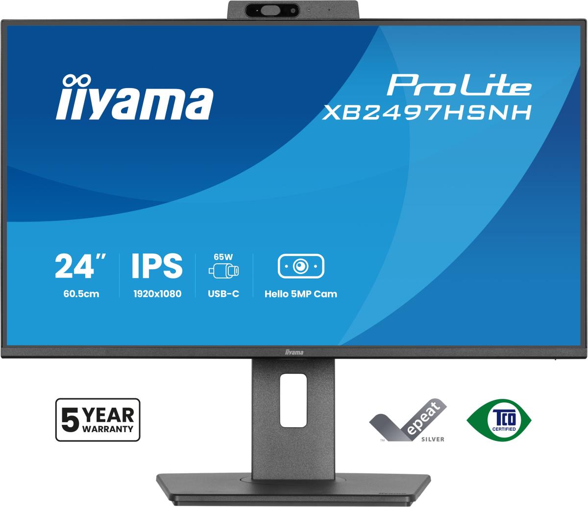 IiYAMA Desktop USB-C Monitor - ProLite XB2497HSNH-B1 - 24in - 1920x1080 (FHD) - Black