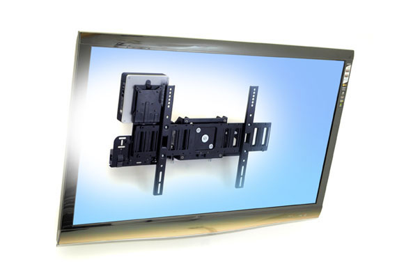 ERGOTRON Large Display Mount with Mini PC Holder - SIM90 - Wall - 1 monitor - Tilt/Rotation - Up to 32in - Black