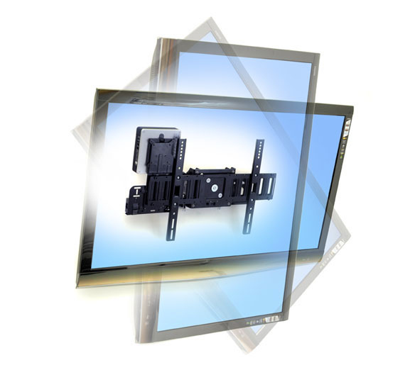 ERGOTRON Large Display Mount with Mini PC Holder - SIM90 - Wall - 1 monitor - Tilt/Rotation - Up to 32in - Black