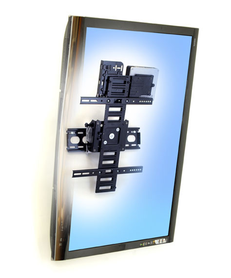 ERGOTRON Large Display Mount with Mini PC Holder - SIM90 - Wall - 1 monitor - Tilt/Rotation - Up to 32in - Black