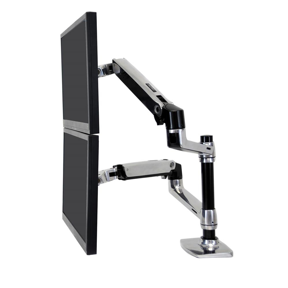 ERGOTRON Monitor Mount - LX Dual Stacking Arm - Desk - 2 monitor - Tilt/Pan/Rotate - up to 24in - Aluminium