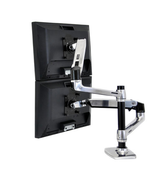 ERGOTRON Monitor Mount - LX Dual Stacking Arm - Desk - 2 monitor - Tilt/Pan/Rotate - up to 24in - Aluminium