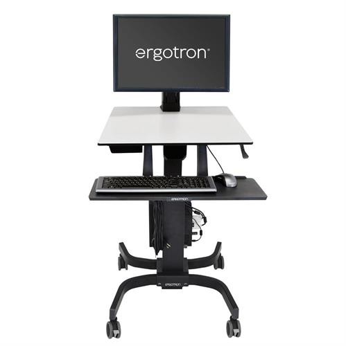 ERGOTRON Workfit-c Sit-stand Workstation For Single Large Display Hd With Mobile Cart Base (black/grey)
