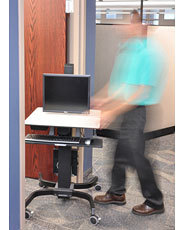ERGOTRON Workfit-c Sit-stand Workstation For Single Large Display Hd With Mobile Cart Base (black/grey)