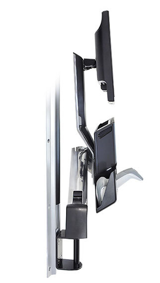 ERGOTRON Keyboard & Monitor Mount - StyleView - wall - 1 monitor - Sit-Stand Combo Arm with Worksurface - Tilt/Pan/Rotate - Up to 24in - Aluminium