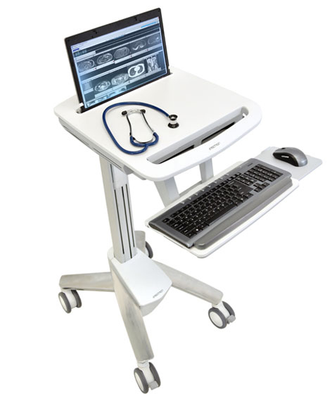 ERGOTRON Styleview Emr Laptop Cart Non-powered Sv40 (white Grey And Polished Aluminum)