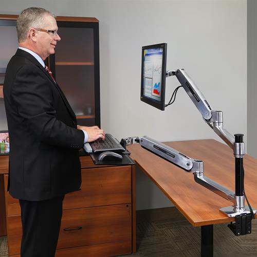 ERGOTRON Sit-Stand Desk Arm - WorkFit-LX - Desk - 1 Monitor - Tilt/Pan/Rotation - Up to 42in - Aluminium