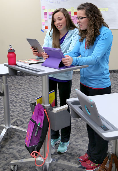ERGOTRON Learnfit Adjustable Standing Student Desk (white/silver)