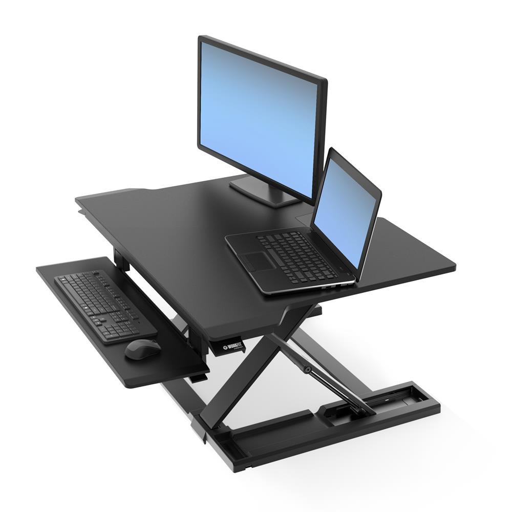 ERGOTRON WorkFit-TX Standing Desk Converter Sit-Stand Desk Workstation - Height-Adjustable Keyboard