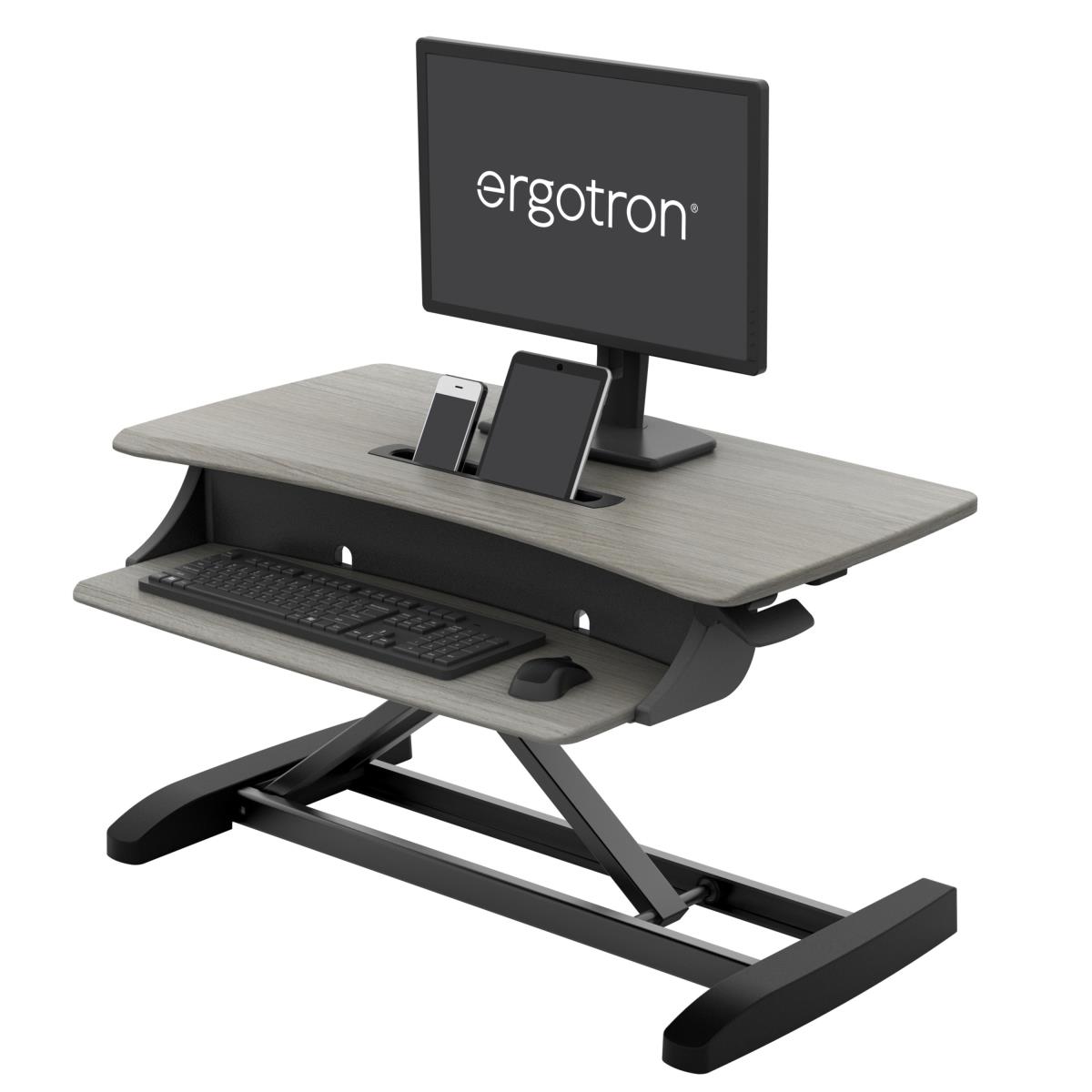 ERGOTRON WorkFit-Z Mini, Standing Desk Workstation Sit-Stand Desk Converter - Small Surface