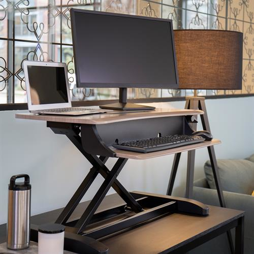 ERGOTRON WorkFit-Z Mini, Standing Desk Workstation Sit-Stand Desk Converter - Small Surface
