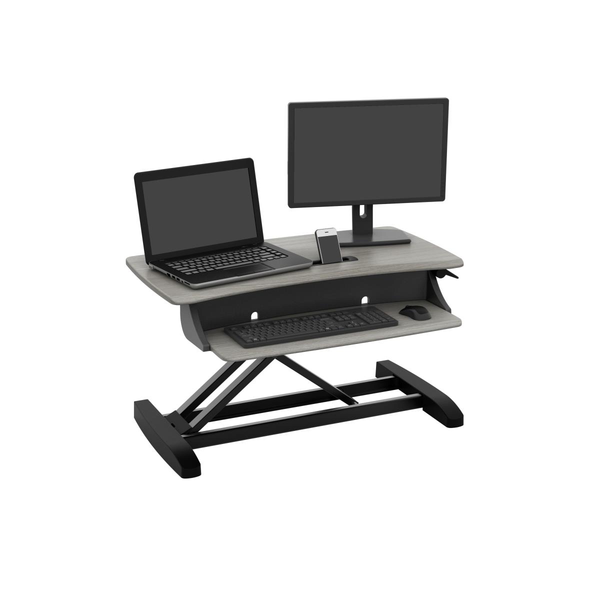 ERGOTRON WorkFit-Z Mini, Standing Desk Workstation Sit-Stand Desk Converter - Small Surface