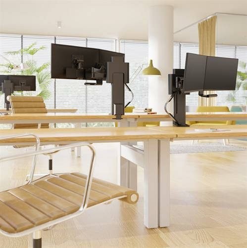 ERGOTRON Monitor Mount - TRACE - Desk - 2 monitor - Tilt/Pan/Rotate - up to 27in - Black