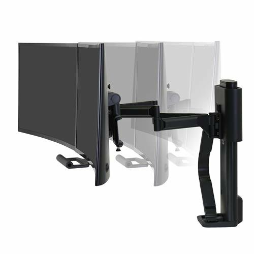 ERGOTRON Monitor Mount - TRACE - Desk - 2 monitor - Tilt/Pan/Rotate - up to 27in - Black