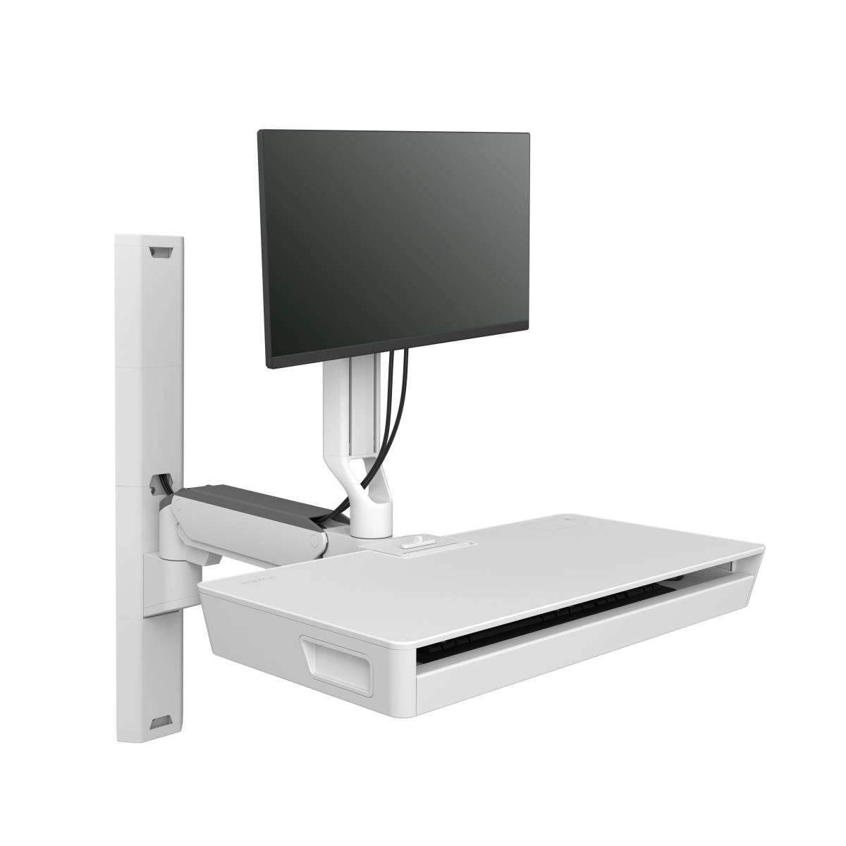 ERGOTRON Keyboard & Monitor Mount Workstation - CareFit Combo System with Worksurface - Desk - 1 monitor - Tilt/Pan/Rotate - up to 27in - White