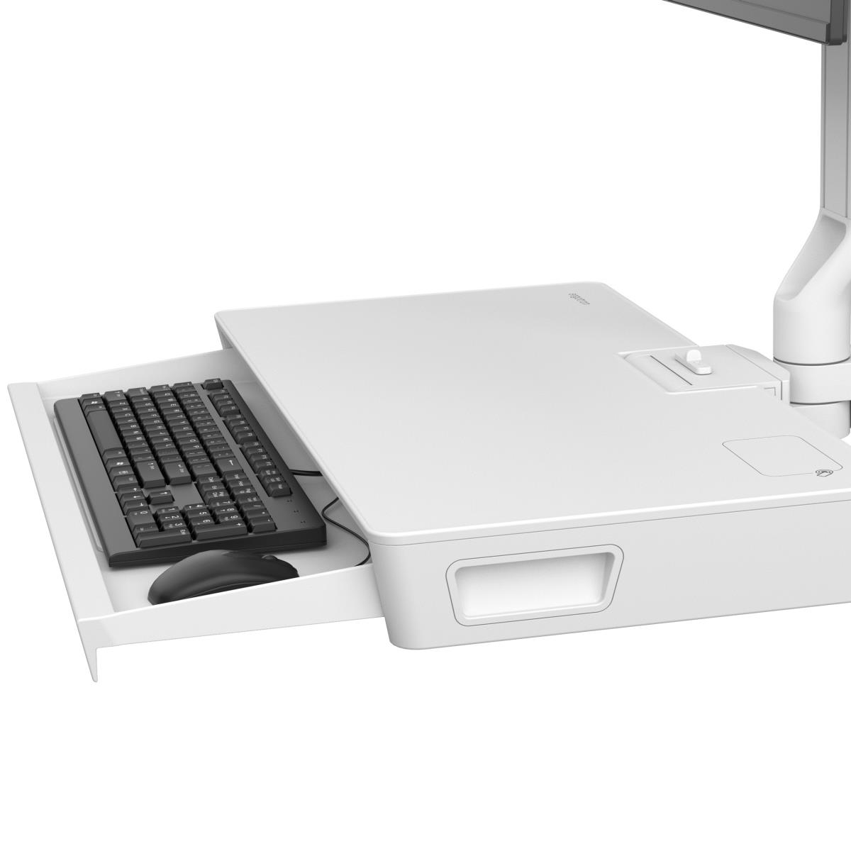 ERGOTRON Keyboard & Monitor Mount Workstation - CareFit Combo System with Worksurface - Desk - 1 monitor - Tilt/Pan/Rotate - up to 27in - White