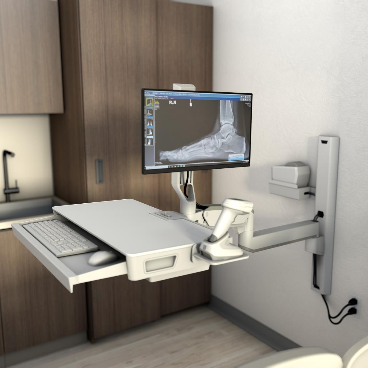 ERGOTRON Keyboard & Monitor Mount Workstation - CareFit Combo System with Worksurface - Desk - 1 monitor - Tilt/Pan/Rotate - up to 27in - White
