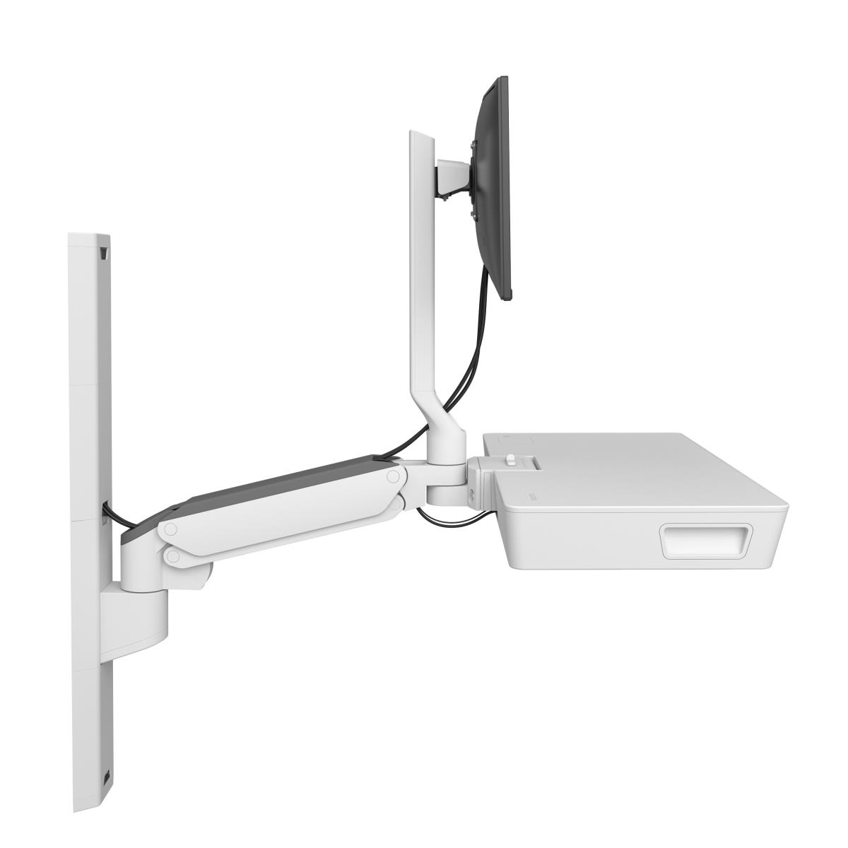 ERGOTRON Keyboard & Monitor Mount Workstation - CareFit Combo System with Worksurface - Desk - 1 monitor - Tilt/Pan/Rotate - up to 27in - White