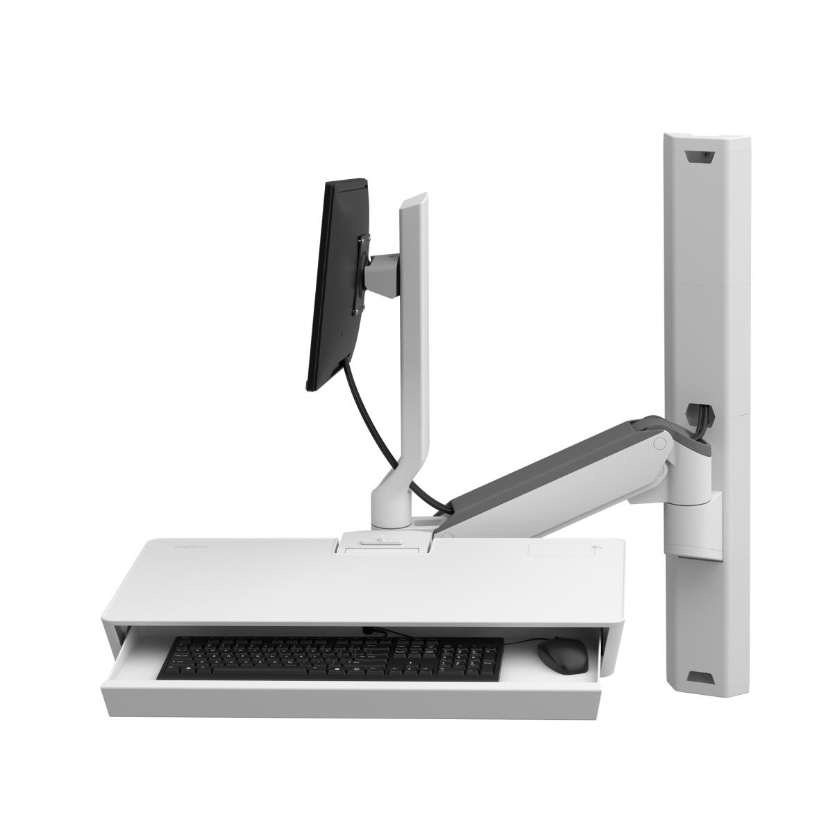 ERGOTRON Keyboard & Monitor Mount Workstation - CareFit Combo System with Worksurface - Desk - 1 monitor - Tilt/Pan/Rotate - up to 27in - White