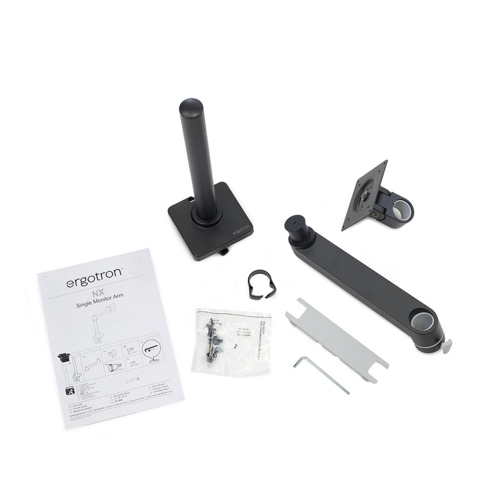 ERGOTRON Monitor Mount - NX - Desk - 1 monitor - Tilt/Pan/Rotate - up to 34in - Black