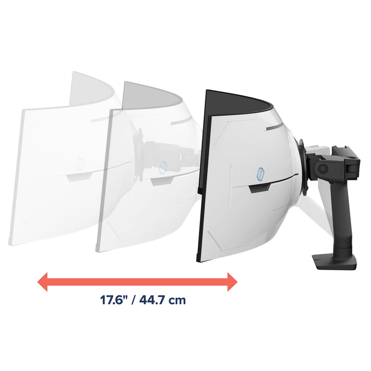ERGOTRON Monitor Mount - HX Desk Monitor Arm with VHD Pivot - 1 monitor - Tilt/Pan/Rotate - up to 57in - Black