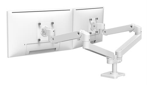 ERGOTRON Monitor Mount - LX Pro Dual Side-by-Side Arm - Desk - 2 monitor - Tilt/Pan/Rotate - up to 27in - White