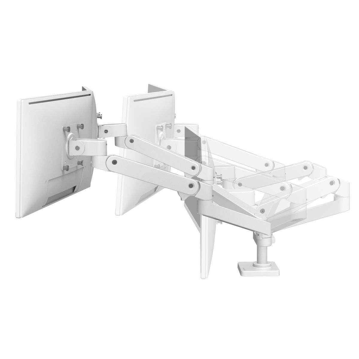 ERGOTRON Monitor Mount - LX Pro Dual Side-by-Side Arm - Desk - 2 monitor - Tilt/Pan/Rotate - up to 27in - White
