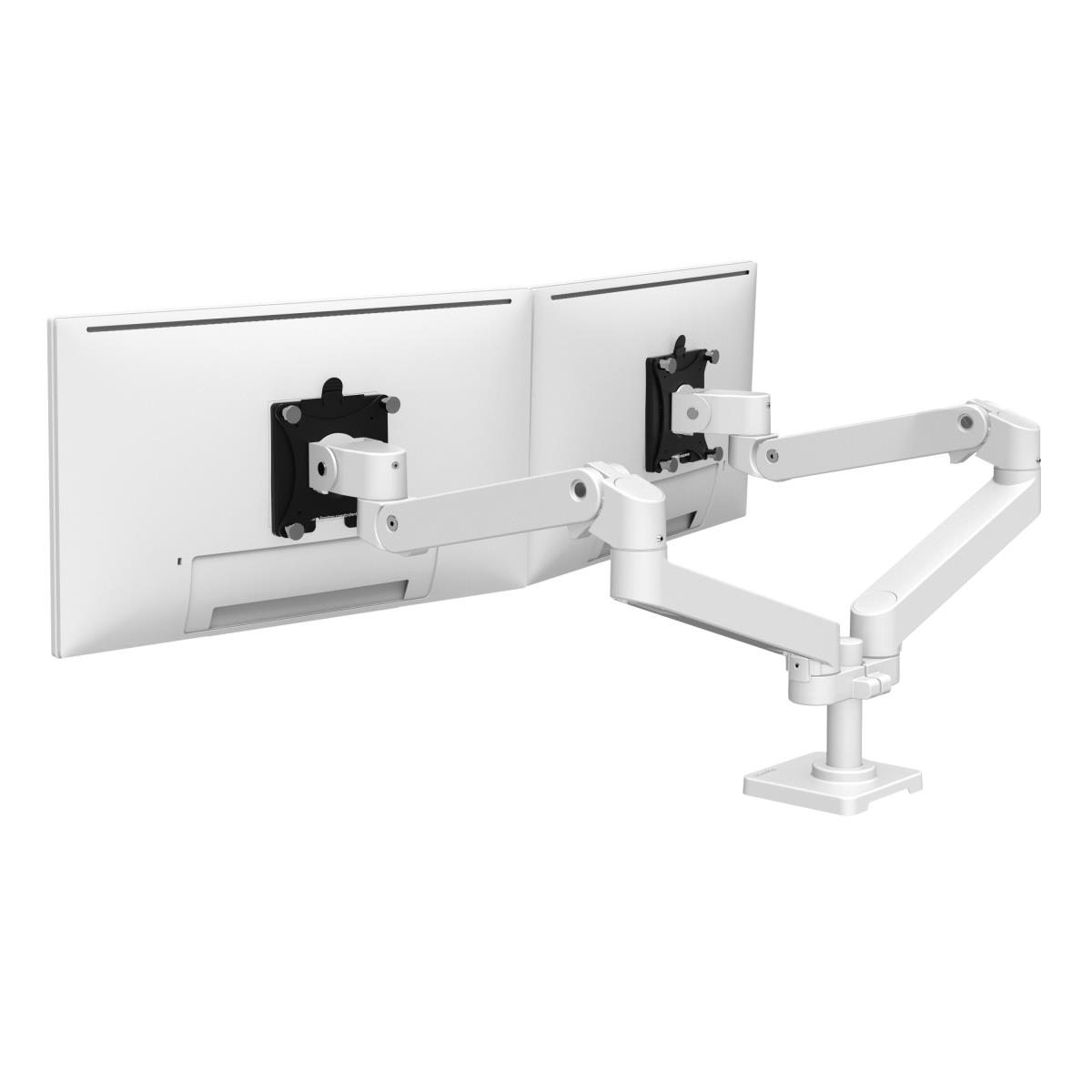 ERGOTRON Monitor Mount - LX Pro Dual Side-by-Side Arm - Desk - 2 monitor - Tilt/Pan/Rotate - up to 27in - White