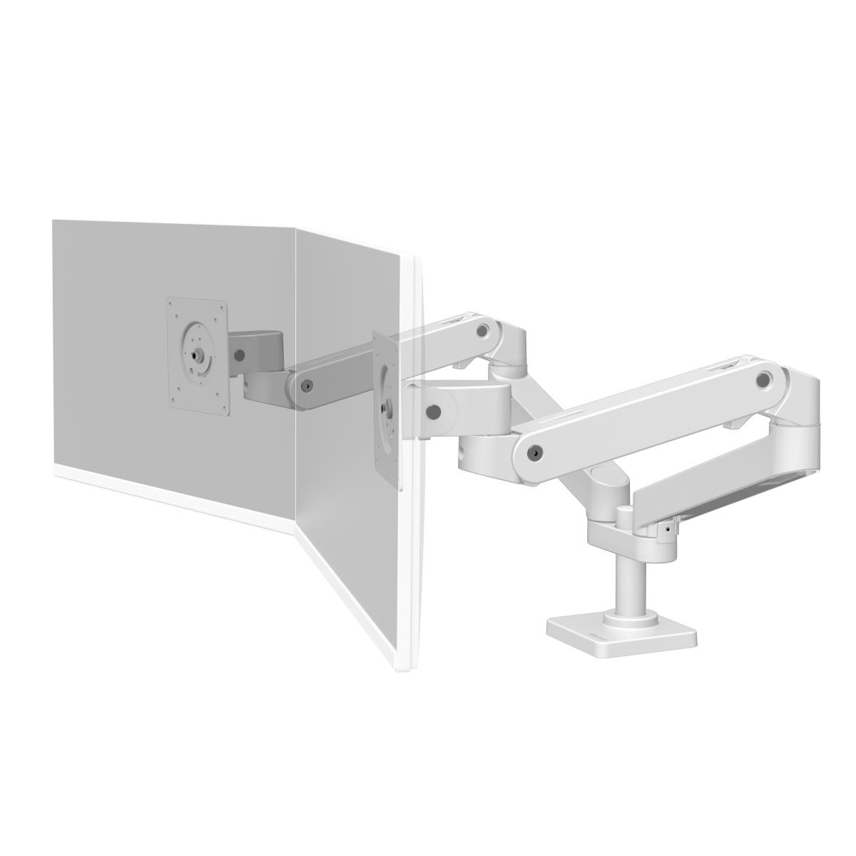 ERGOTRON Monitor Mount - LX Pro Dual Side-by-Side Arm - Desk - 2 monitor - Tilt/Pan/Rotate - up to 27in - White