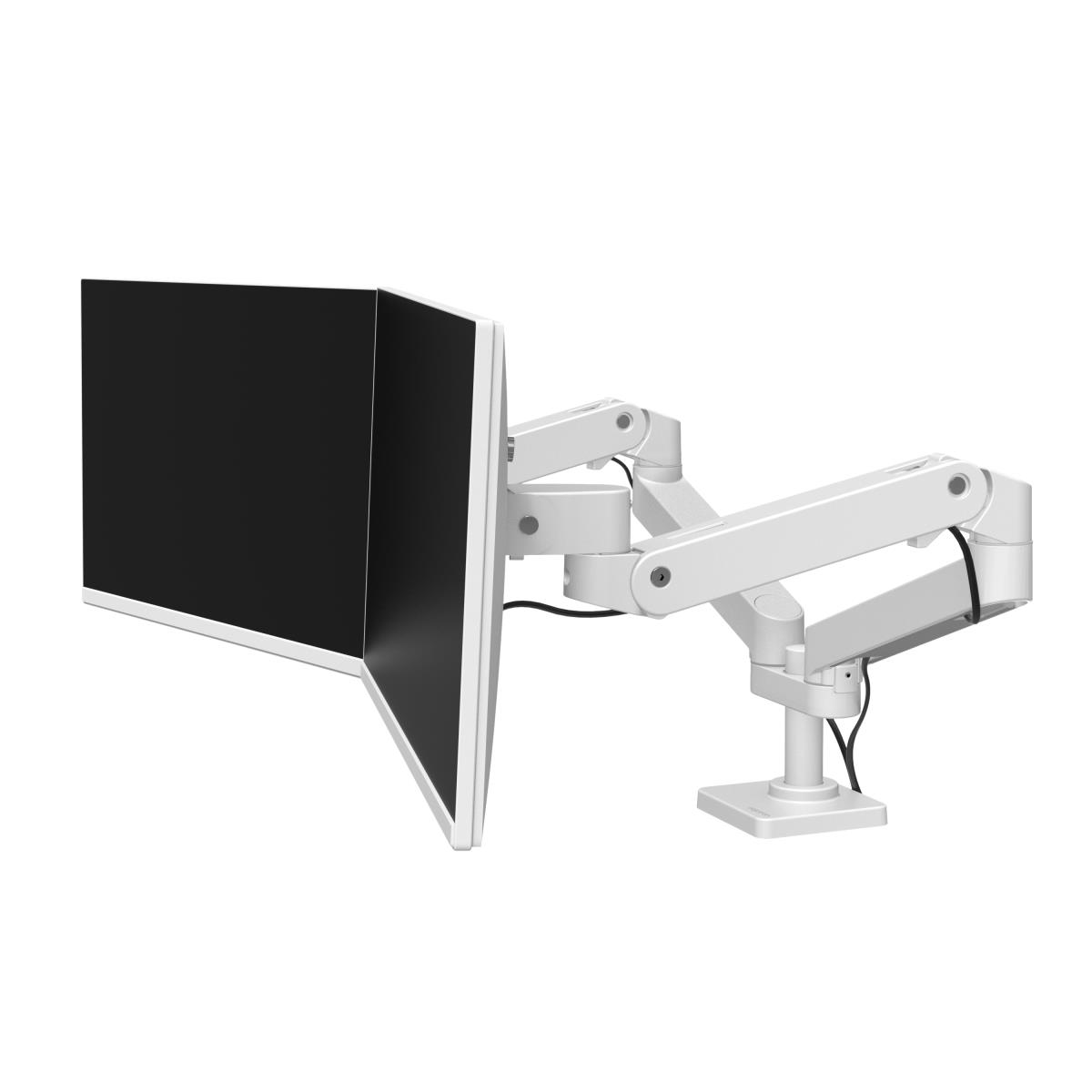 ERGOTRON Monitor Mount - LX Pro Dual Side-by-Side Arm - Desk - 2 monitor - Tilt/Pan/Rotate - up to 27in - White