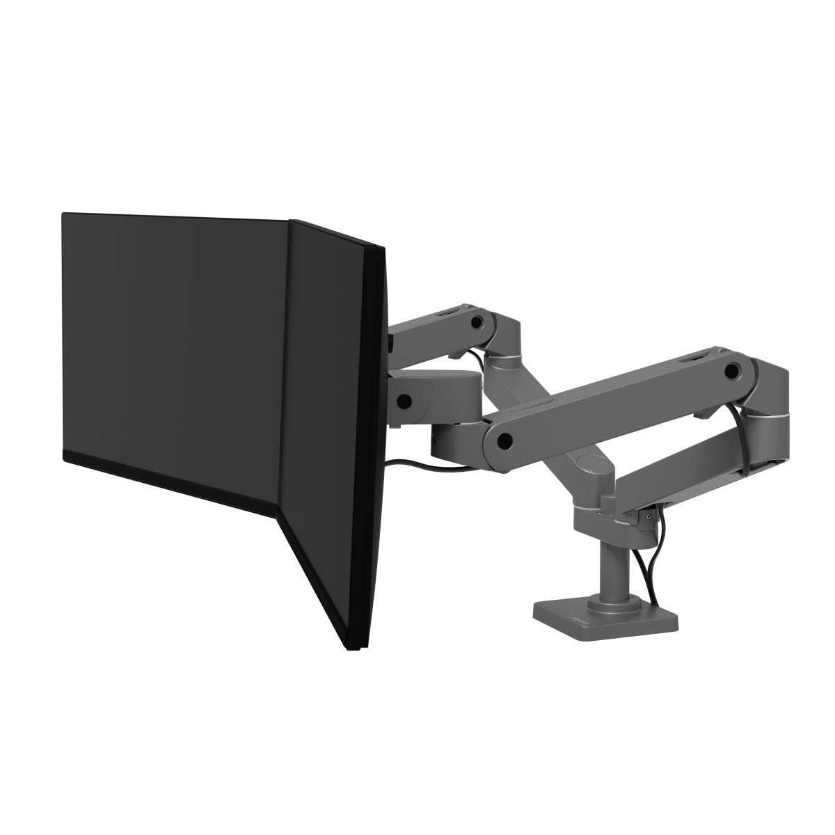 ERGOTRON Monitor Mount - LX Pro Dual Side-by-Side Arm - Desk - 2 monitor - Tilt/Pan/Rotate - up to 27in - Dark Grey