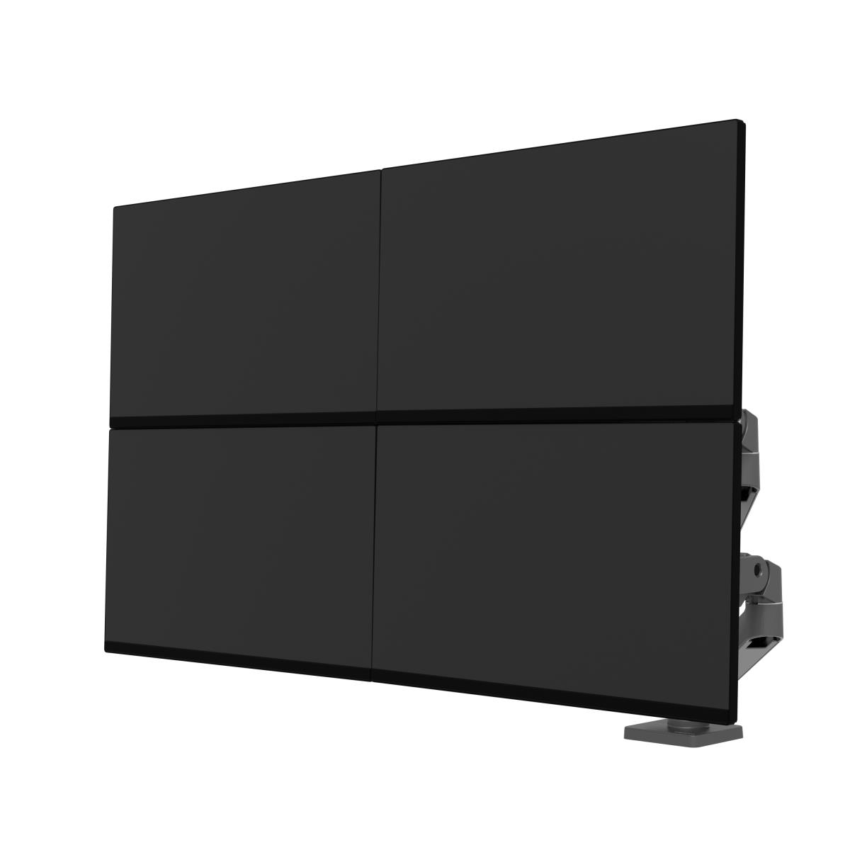 ERGOTRON Monitor Mount - LX Pro Dual Side-by-Side Arm - Desk - 2 monitor - Tilt/Pan/Rotate - up to 27in - Dark Grey