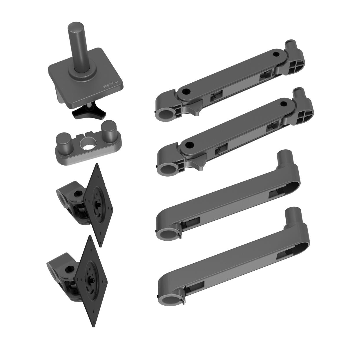 ERGOTRON Monitor Mount - LX Pro Dual Side-by-Side Arm - Desk - 2 monitor - Tilt/Pan/Rotate - up to 27in - Dark Grey