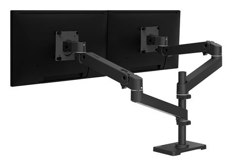 ERGOTRON Monitor Mount - LX Pro Dual Stacking Arm - Desk - 2 monitor - Tilt/Pan/Rotate - up to 27in - Black
