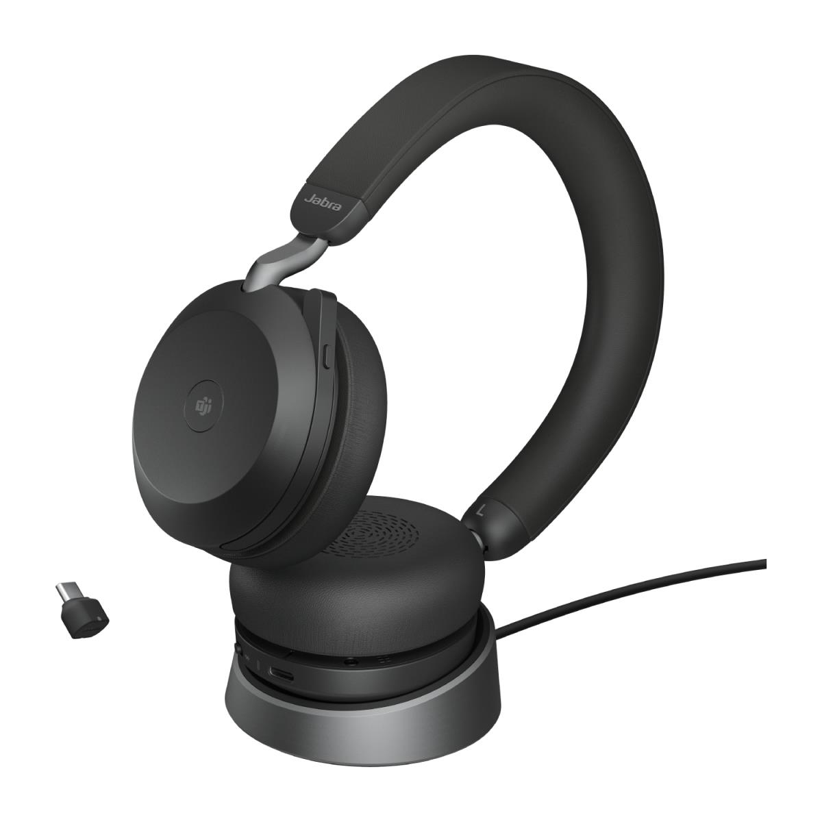 JABRA Headset Evolve2 75 MS - Stereo - USB-C / BT - Charging Stand - Black