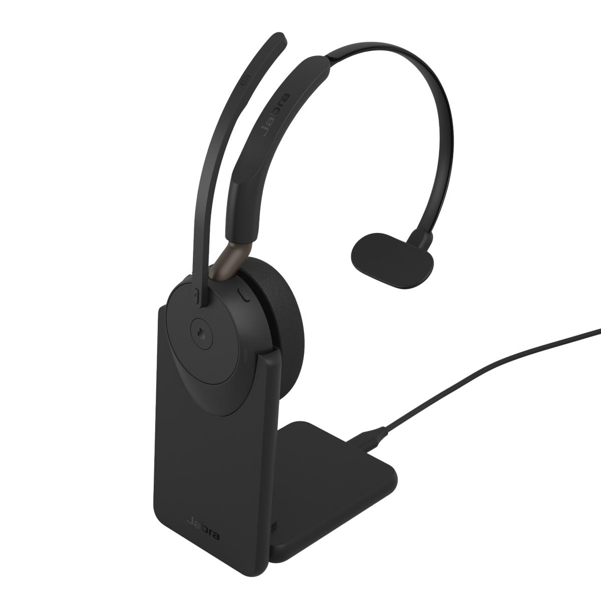 JABRA Headset Evolve3 65 MS - Mono - Bluetooth - Link 390c - Charging Stand