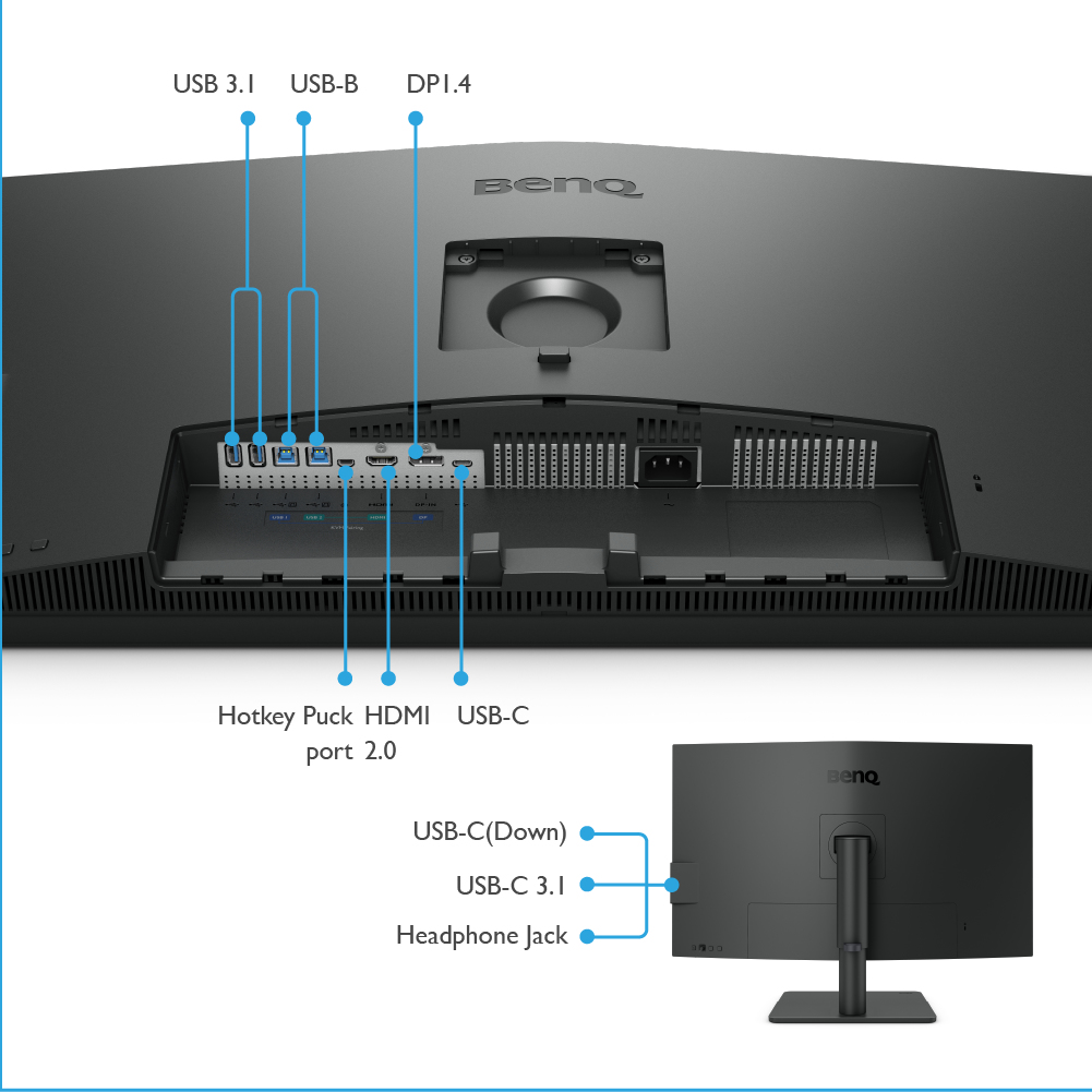 BENQ Desktop Monitor - Pd3205u - 32in  - 3840x2160 (4k Uhd) - Black