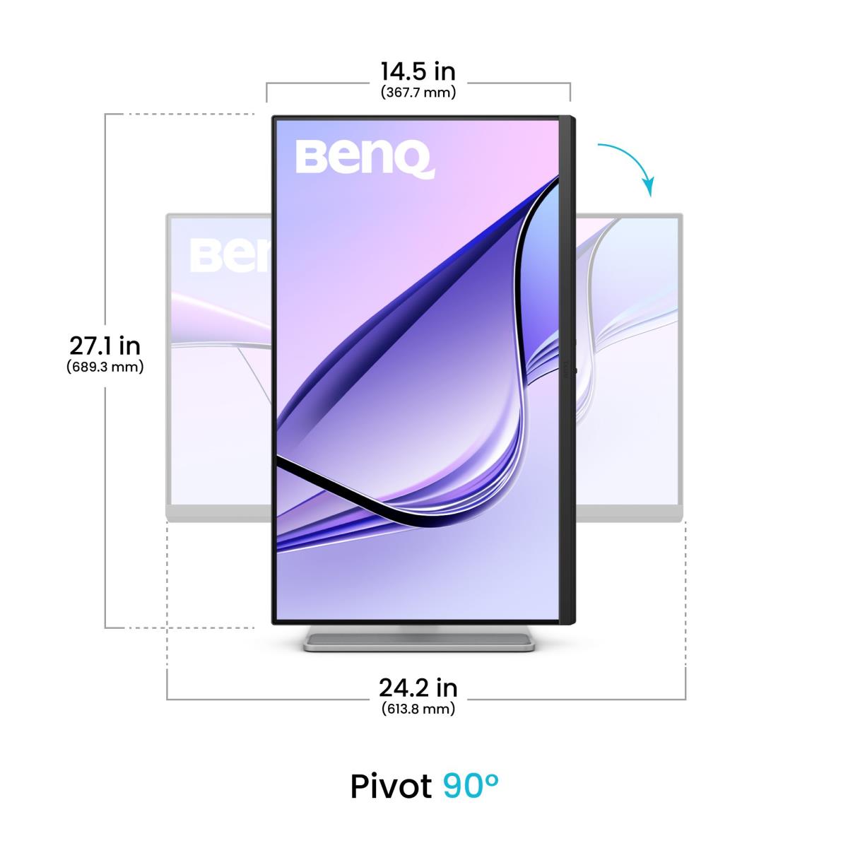 BENQ Desktop Monitor - Ma270u - 27in - 3840x2160 (4k/ Uhd) - White