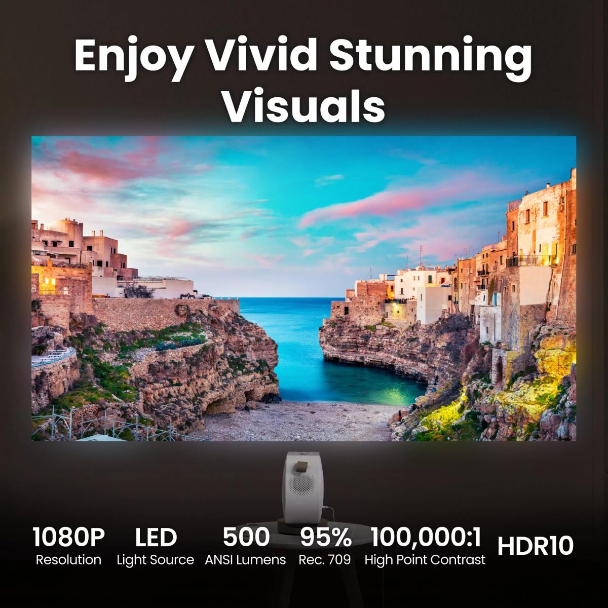 BENQ Gv32 - Portable Projector - LED - 500lm - 1920x1080 (full Hd) - White