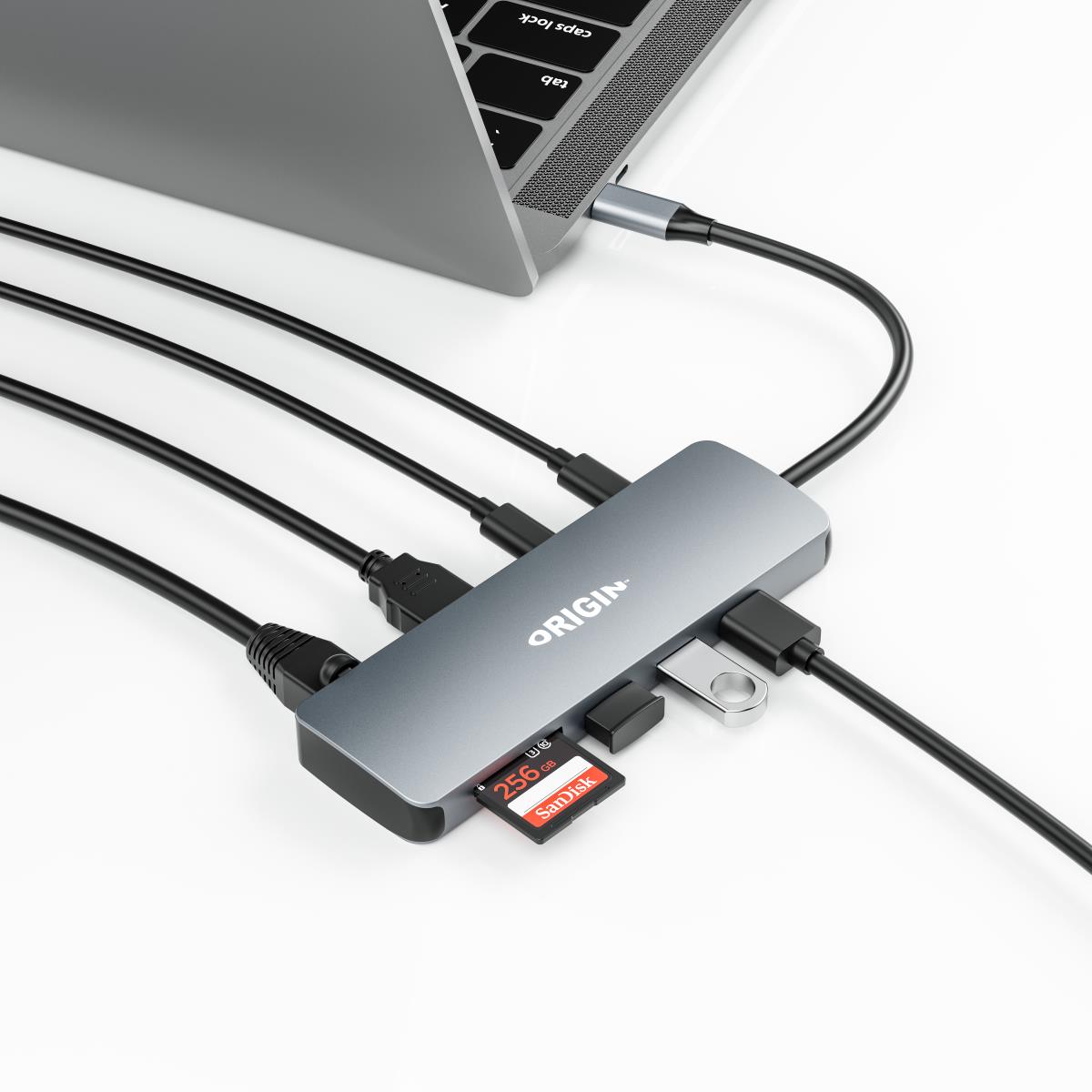 ORIGIN STORAGE Travel Dock 9-in-1 - USB-c - 4k - Black