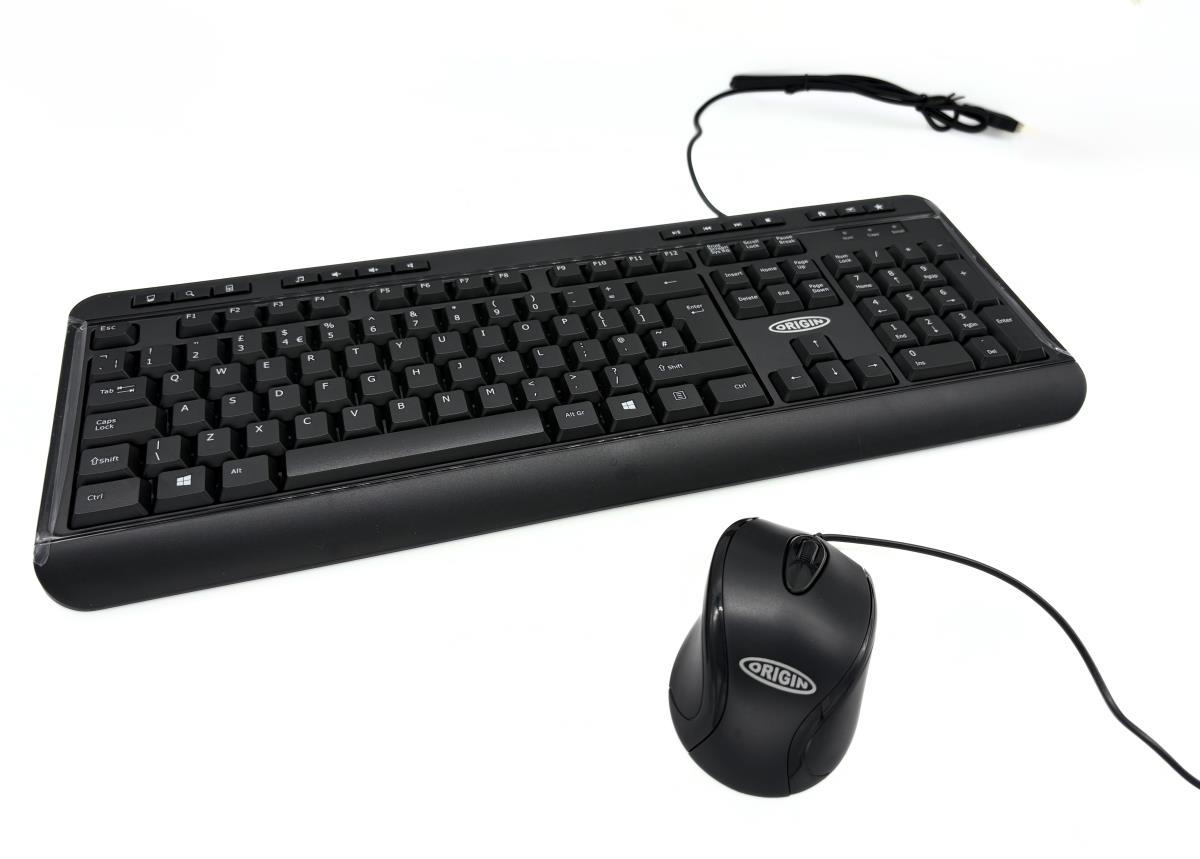 ORIGIN STORAGE Origin Combo - Keyboard And Mouse - Corded - Black - Qwerty Us / Int'l