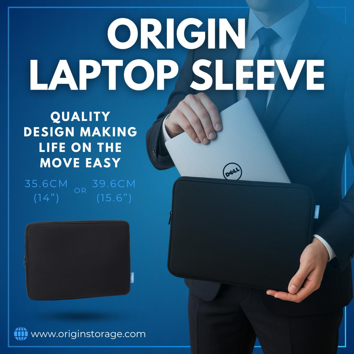 ORIGIN STORAGE Smart Sleeve - For Laptop 13-14in - Black
