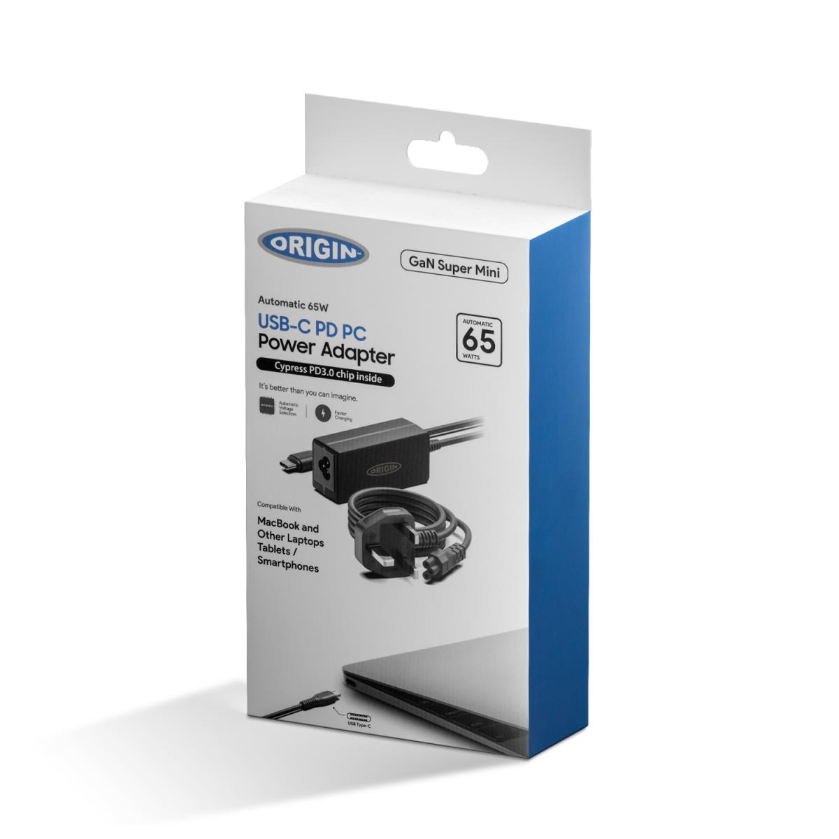 ORIGIN STORAGE Adapter 65w USB-c With Uk Cable