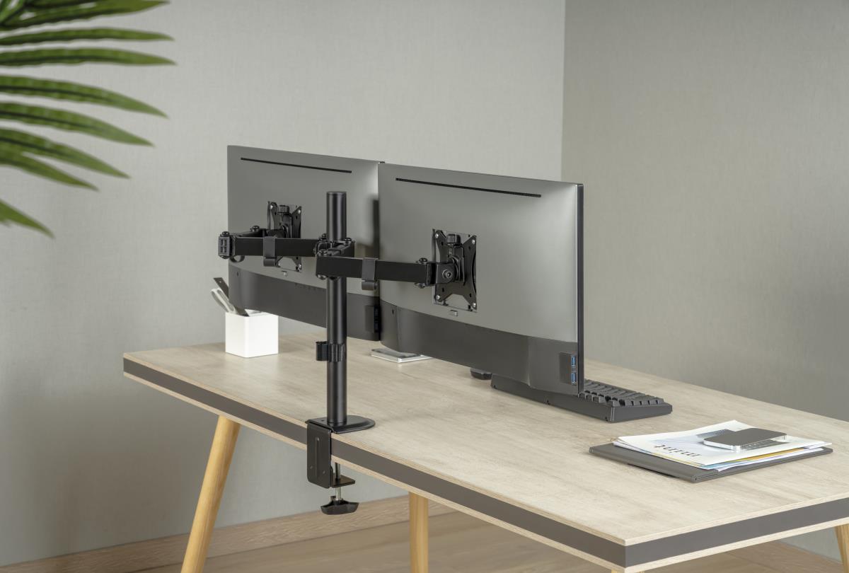 ORIGIN STORAGE Gas Spring Dual Monitor Arm With Vesa 75x75 And 100x100