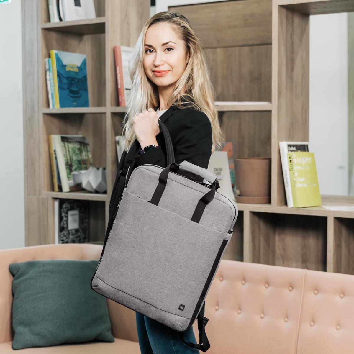 DICOTA Eco Motion - 13-15.6in Notebook Tote Bag - Grey / 600d Rpet Polyester