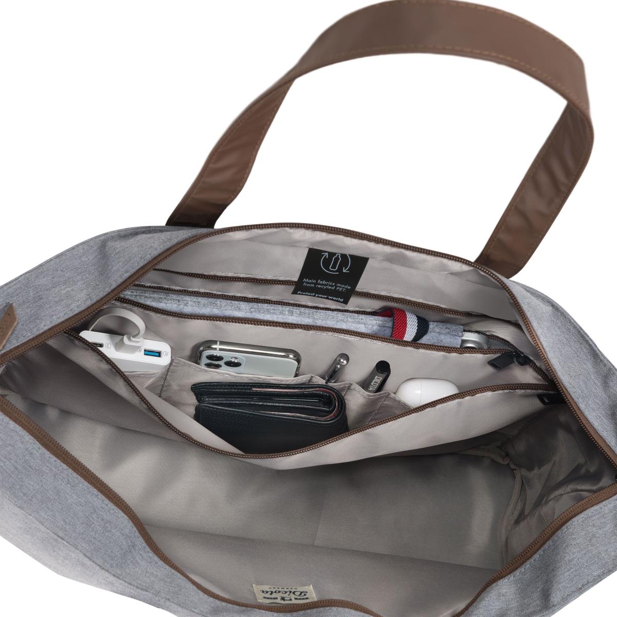 DICOTA Shopper Bag Eco Motion - 13-14.1in Notebook Carrying Case - Grey / 600d Rpet Polyester