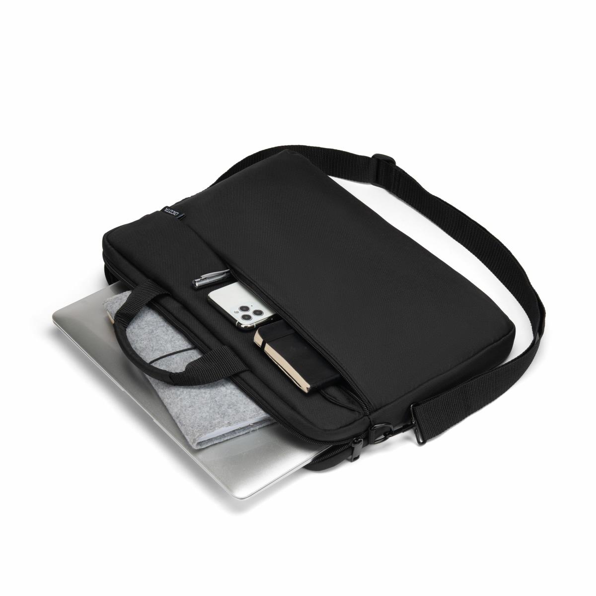 DICOTA Slim Case One - 13-14.1in Notebook Case - Black / 300d Recycled Pet Polyester