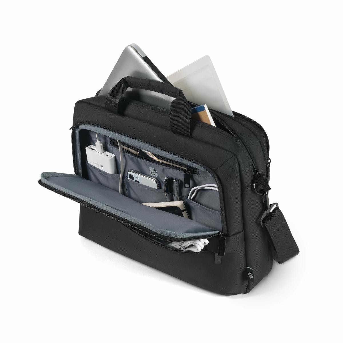 DICOTA Eco Top Traveller Core - 13-14.1in Notebook Bag - Black / 300d 100% Recycled Pet Polyester